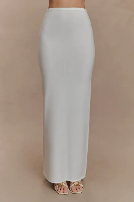 Alejandra Knit Maxi Skirt - White sold by Meshki
