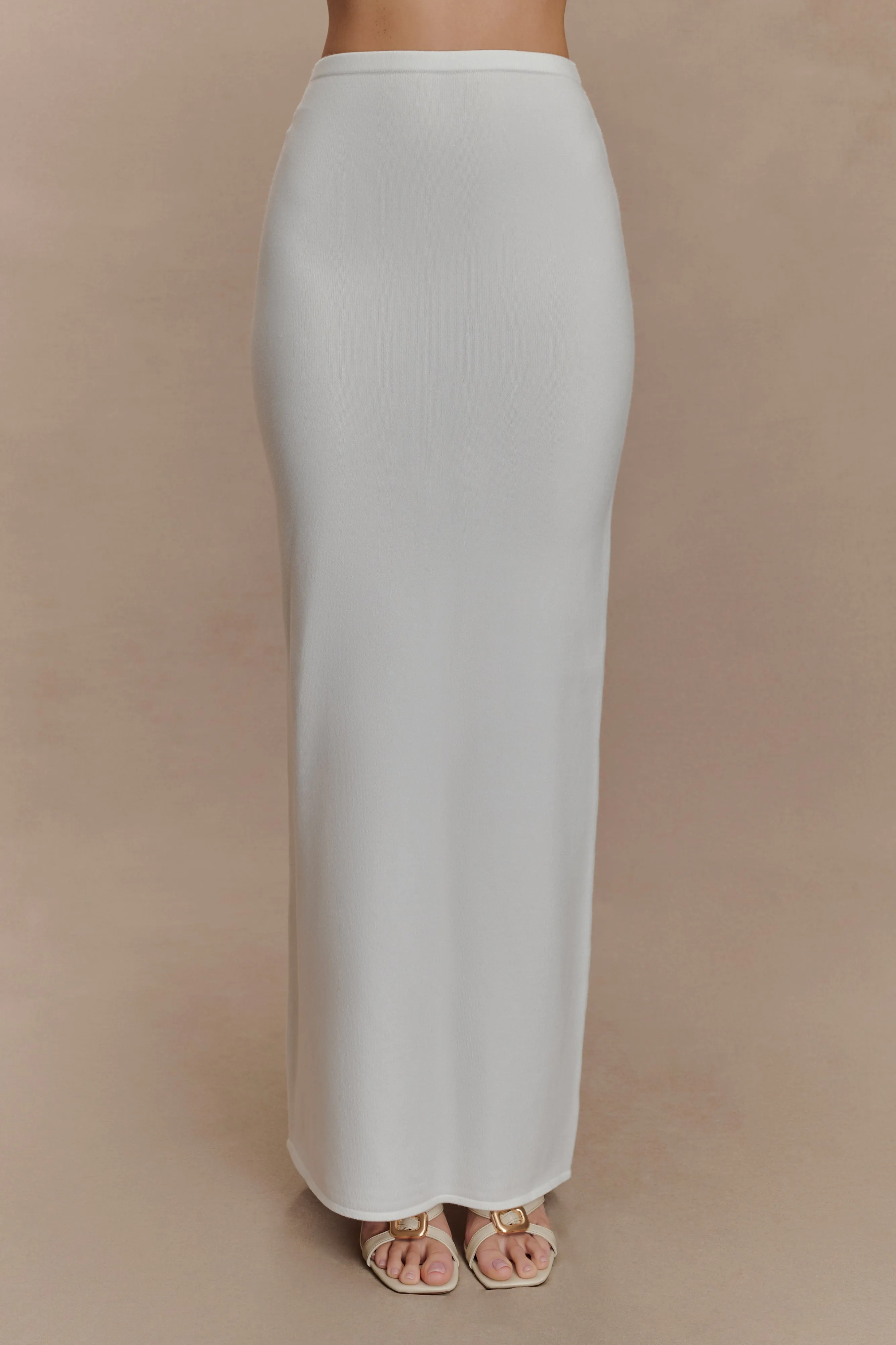 Alejandra Knit Maxi Skirt - White sold by Meshki