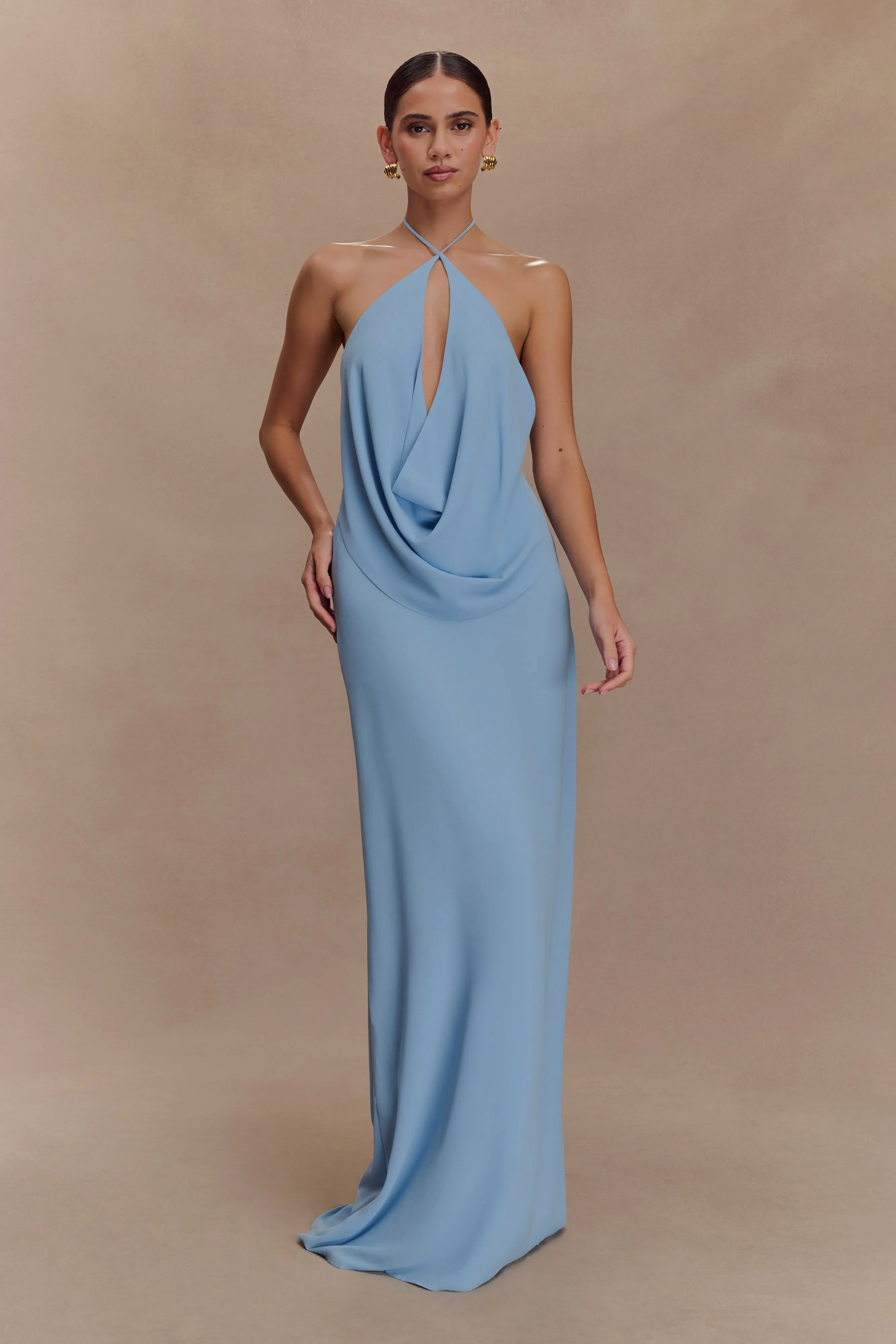 Katalina Chiffon Maxi Skirt - Sky Blue sold by Meshki product image thumbnail 3