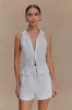 Scout Sleeveless Linen Shirt - White sold by Meshki