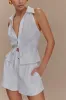 Scout Sleeveless Linen Shirt - White sold by Meshki