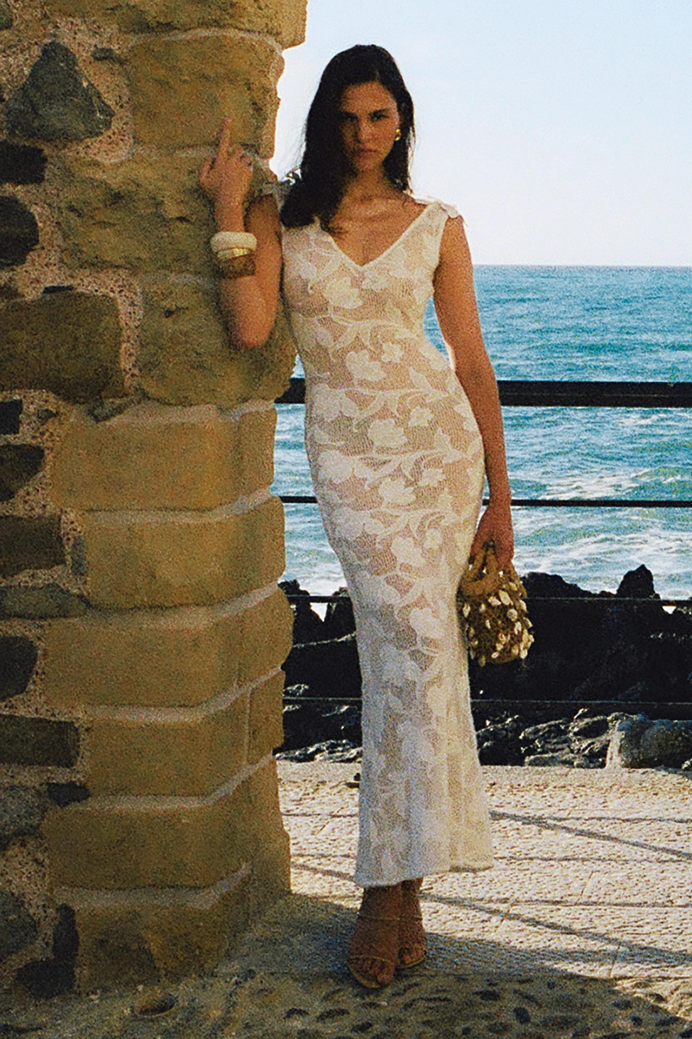 Cornelia Floral Sheer Maxi Dress - Ivory sold by Meshki