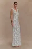 Cornelia Floral Sheer Maxi Dress - Ivory sold by Meshki