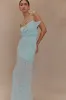Rosalie Floral Chiffon Maxi Dress - Lagoon sold by Meshki