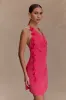 Gwenda Satin Floral Mini Dress - Dragonfruit sold by Meshki