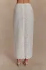 Kensley Broderie Midi Skirt - White sold by Meshki