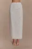 Kensley Broderie Midi Skirt - White sold by Meshki