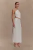 Kensley Broderie Midi Skirt - White sold by Meshki