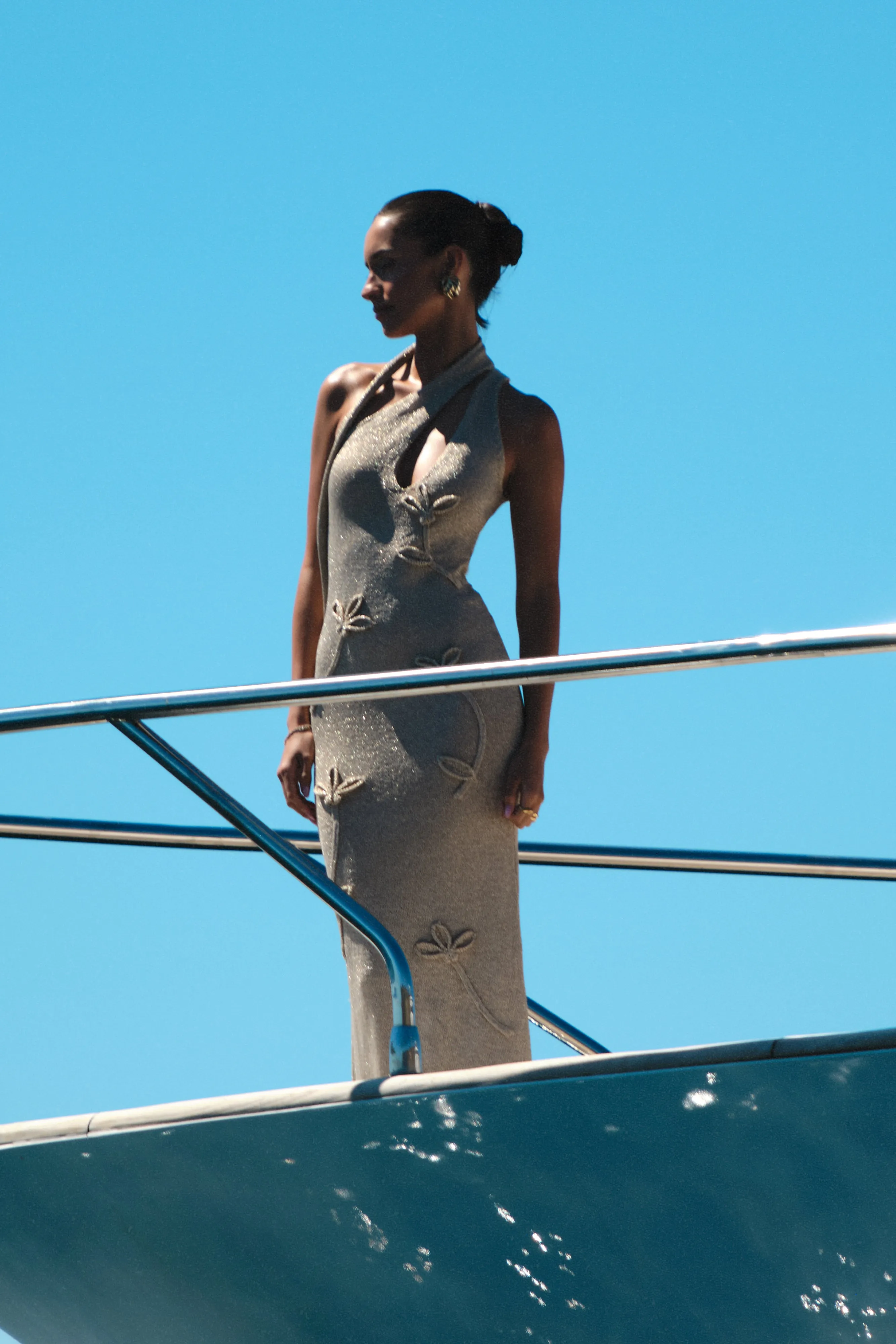 Celestino Floral Metallic Knit Maxi Dress - Gold sold by Meshki product image thumbnail 2