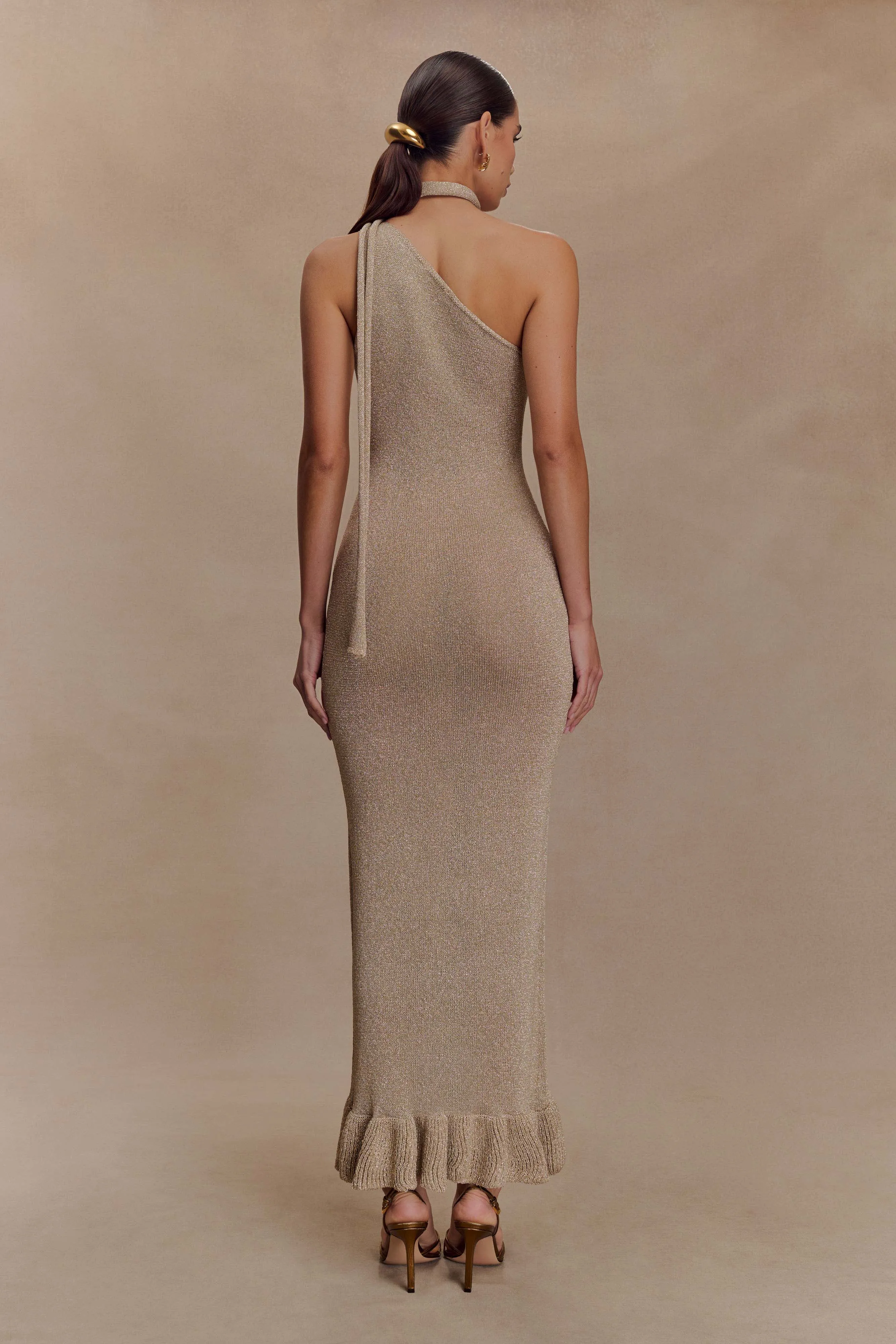Celestino Floral Metallic Knit Maxi Dress - Gold sold by Meshki product image thumbnail 3