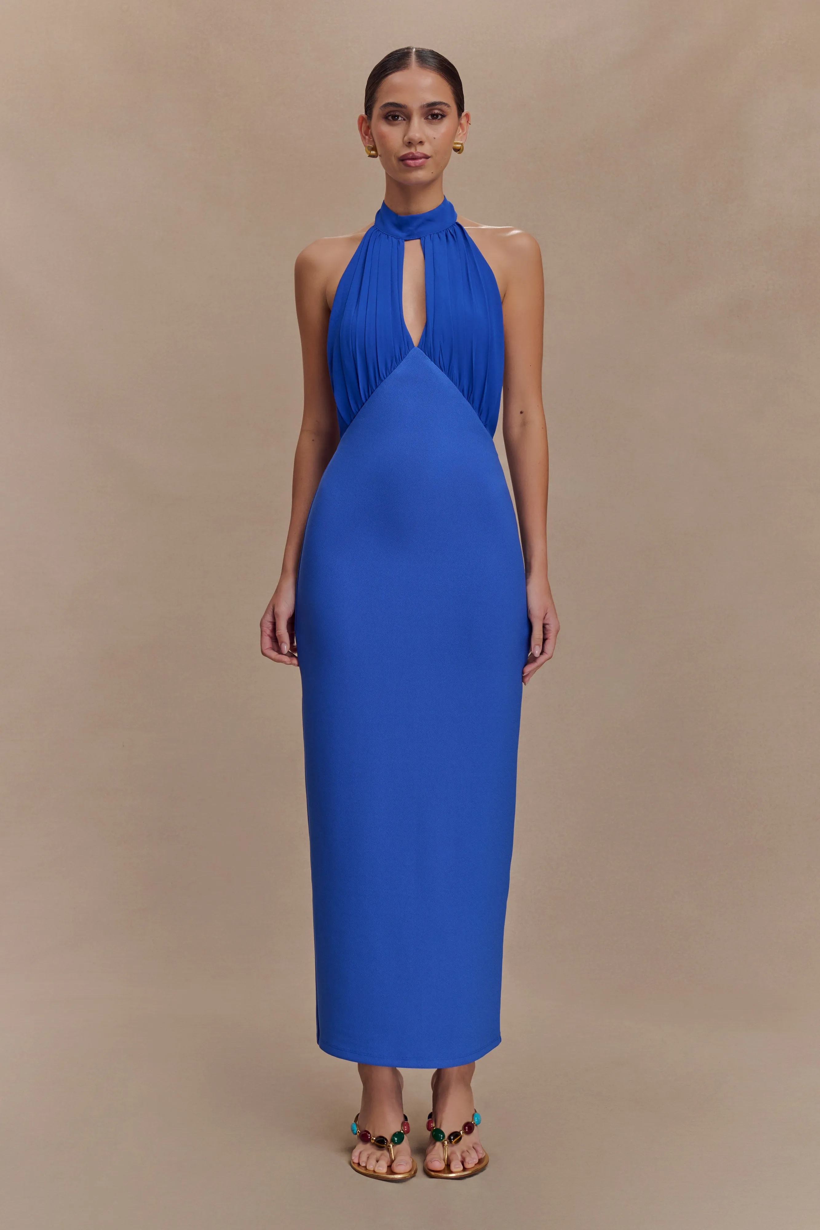 Mierah Halter Midi Dress - Cobalt Blue sold by Meshki