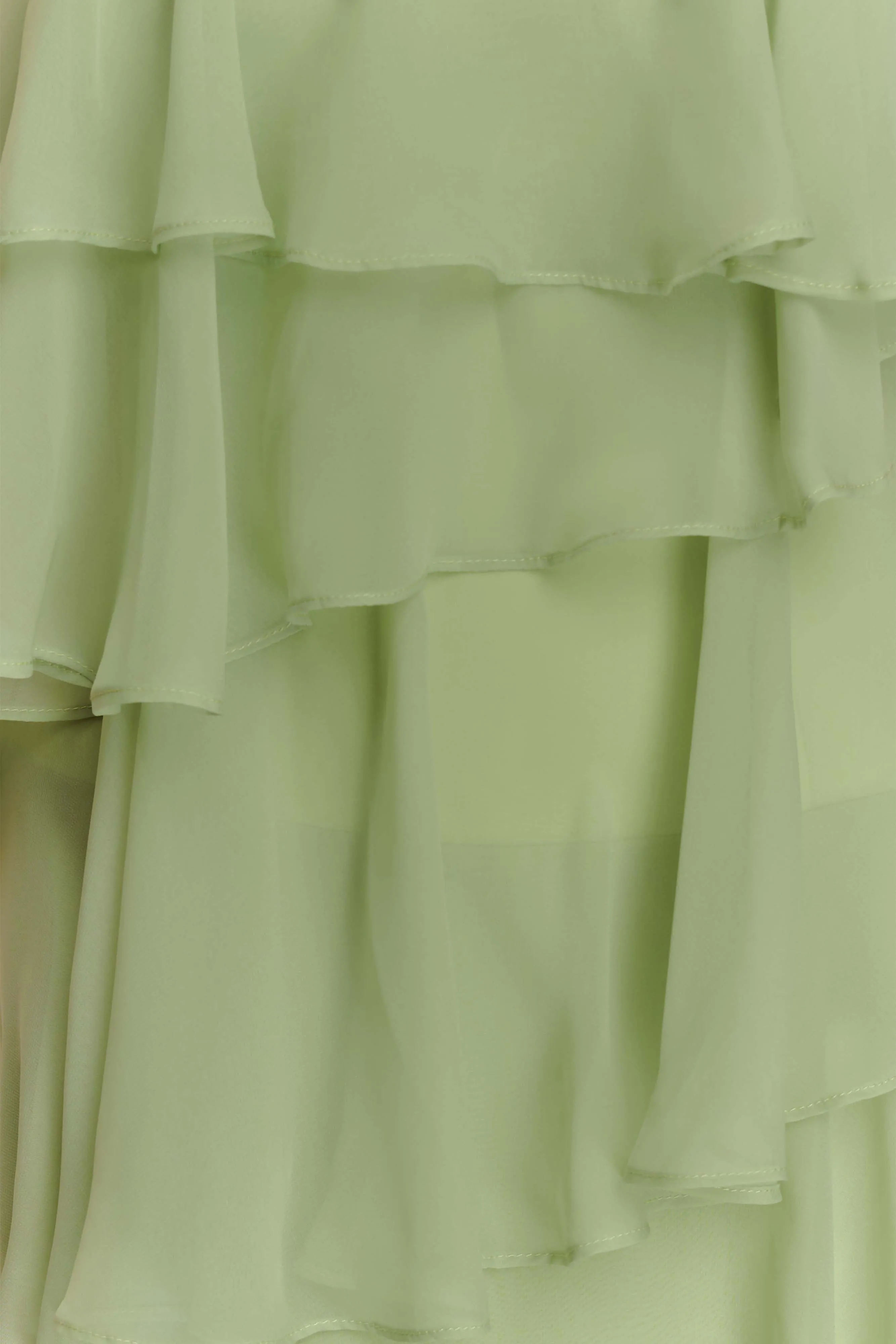 Alexa Ruffle Chiffon Maxi Dress - Pastel Lime sold by Meshki product image thumbnail 5