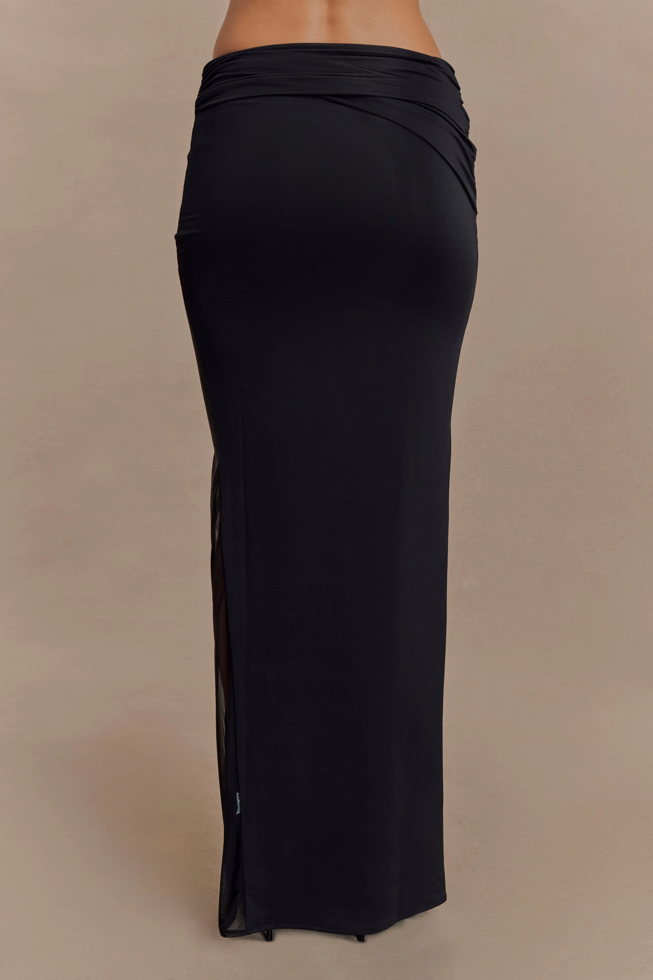 Judy Slinky And Mesh Maxi Skirt - Black sold by Meshki product image thumbnail 2