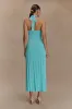 Jacqui Halter Knit Midi Dress - Cyan Blue sold by Meshki
