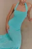 Jacqui Halter Knit Midi Dress - Cyan Blue sold by Meshki