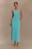 Jacqui Halter Knit Midi Dress - Cyan Blue sold by Meshki