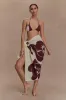 Evie Cotton Sarong - Chocolate Deco Fleur Print sold by Meshki