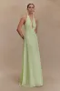 Malakhai Chiffon Halter Maxi Dress - Pastel Green sold by Meshki
