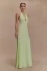 Malakhai Chiffon Halter Maxi Dress - Pastel Green sold by Meshki