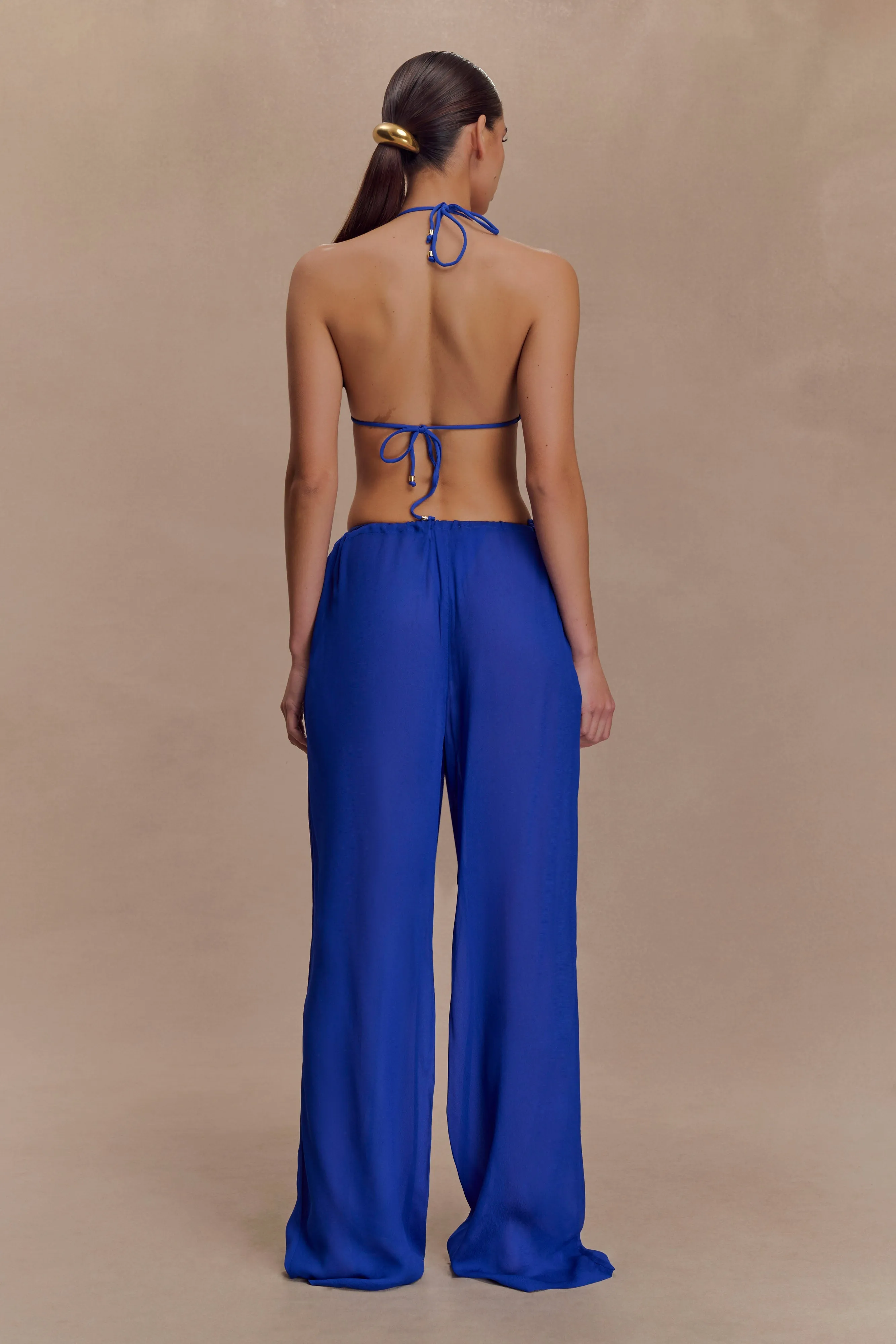 Tonya Sheer Straight Leg Pant - Cobalt Blue sold by Meshki product image thumbnail 2