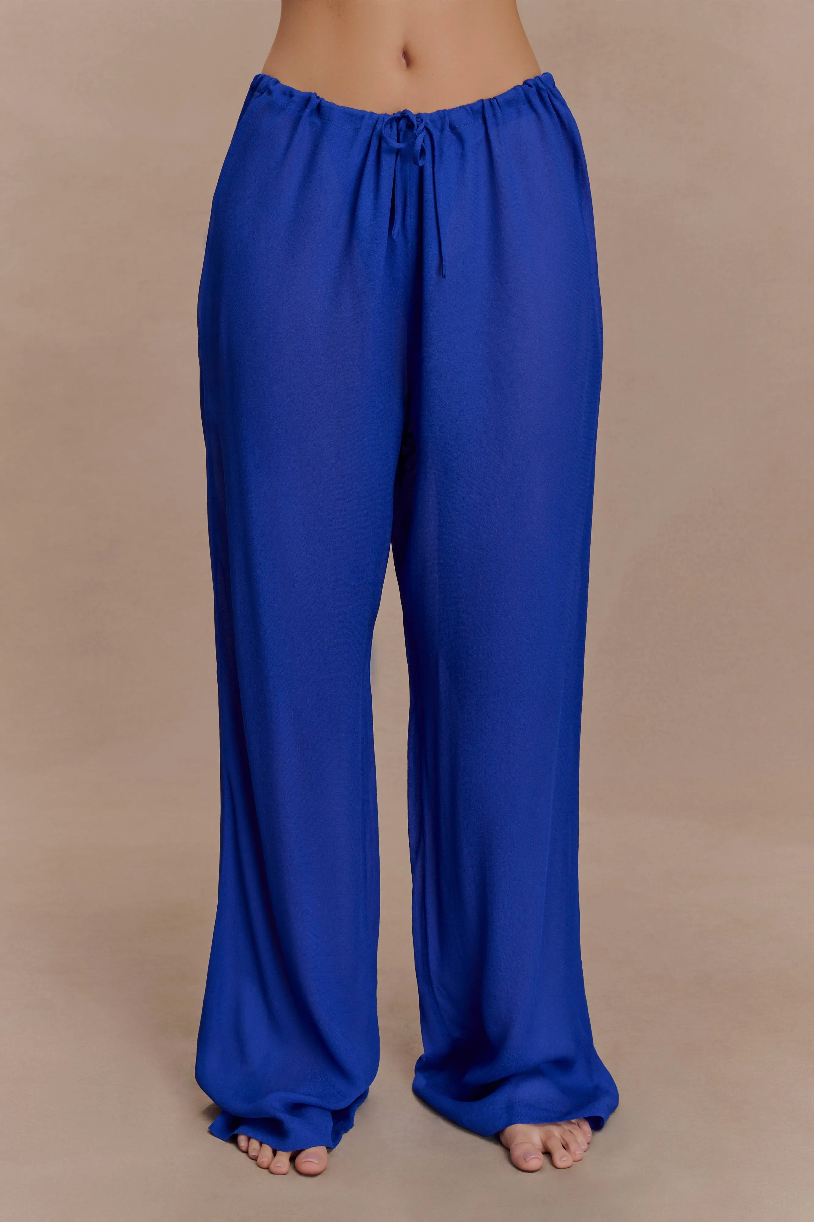 Tonya Sheer Straight Leg Pant - Cobalt Blue sold by Meshki product image thumbnail 4