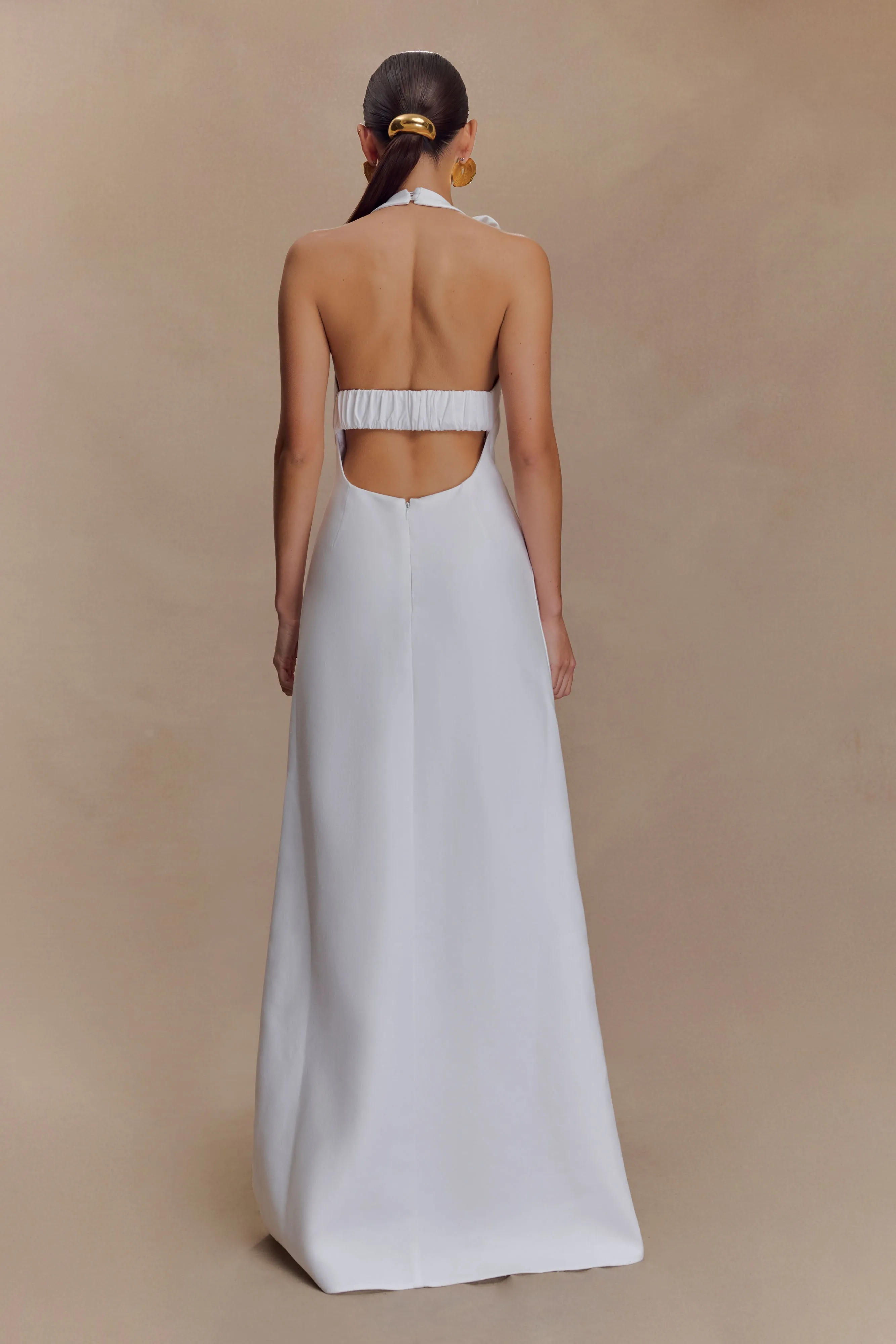 Carolyn Linen Bubble Maxi Dress - White sold by Meshki product image thumbnail 2