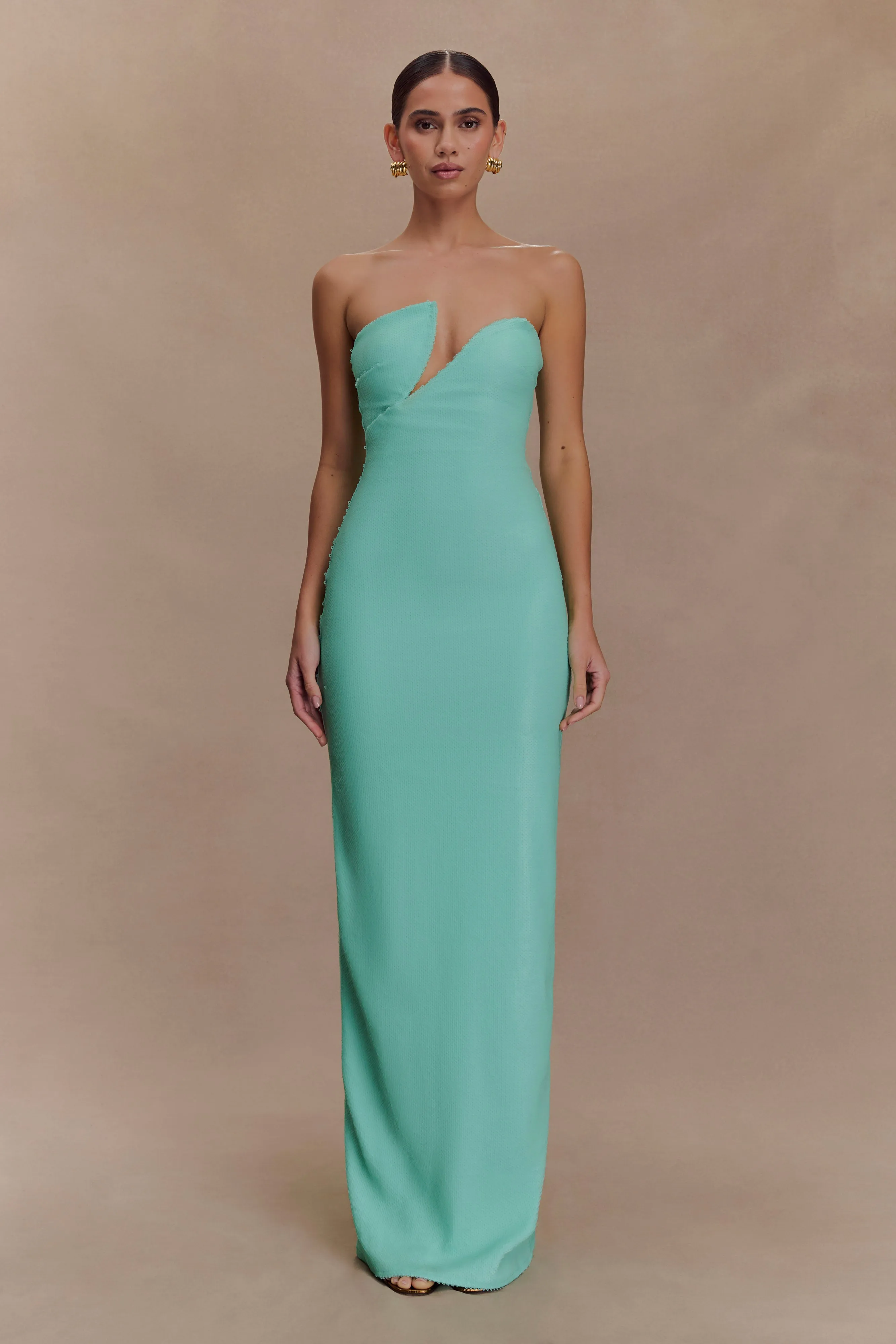 Winston Strapless Sequin Maxi Dress - Lagoon sold by Meshki