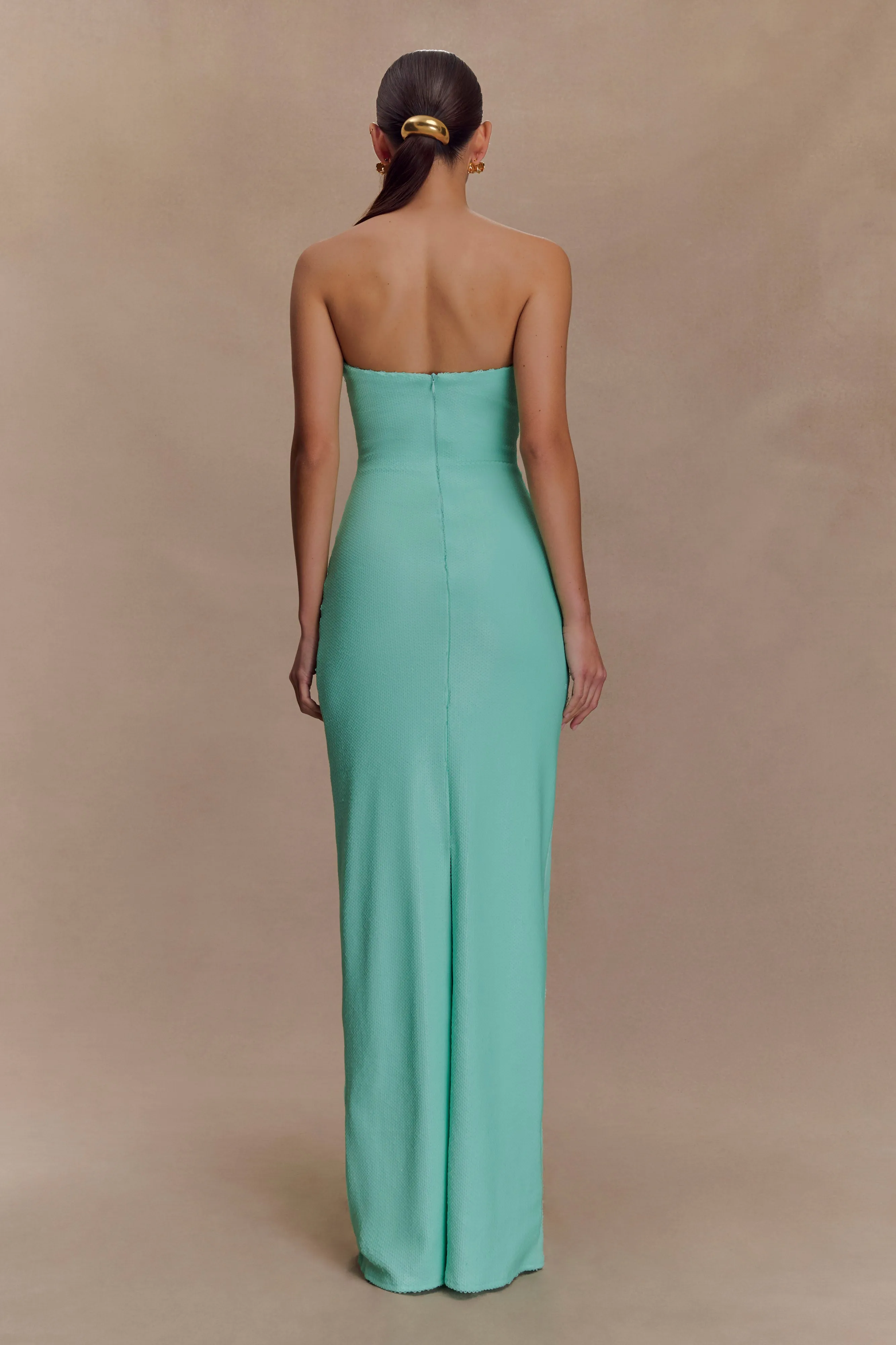 Winston Strapless Sequin Maxi Dress - Lagoon sold by Meshki product image thumbnail 2