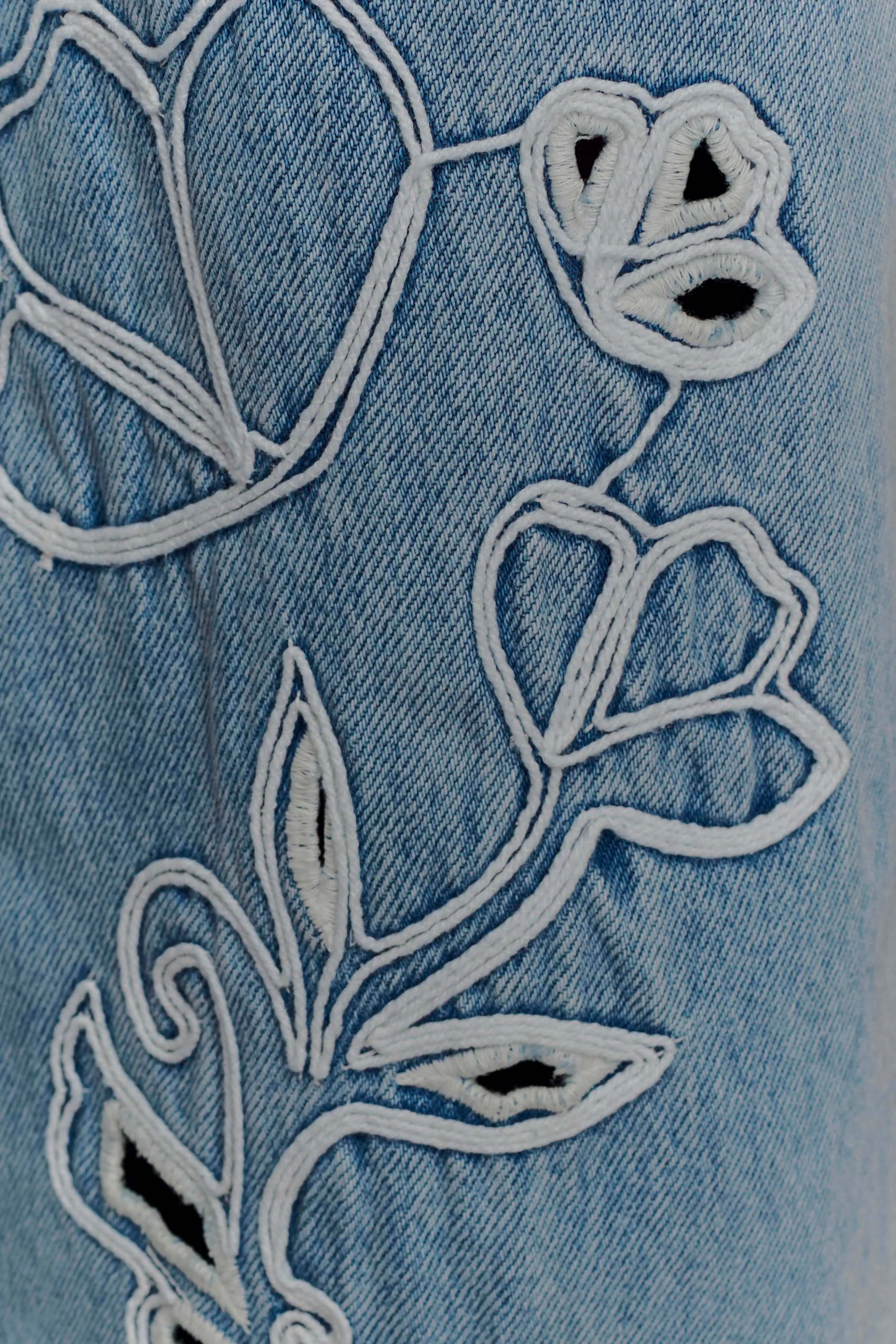 Carmella Embroided Jeans - Mid Blue sold by Meshki product image thumbnail 5