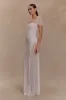Wyatt Slinky And Mesh Maxi Dress - Pale Pink sold by Meshki