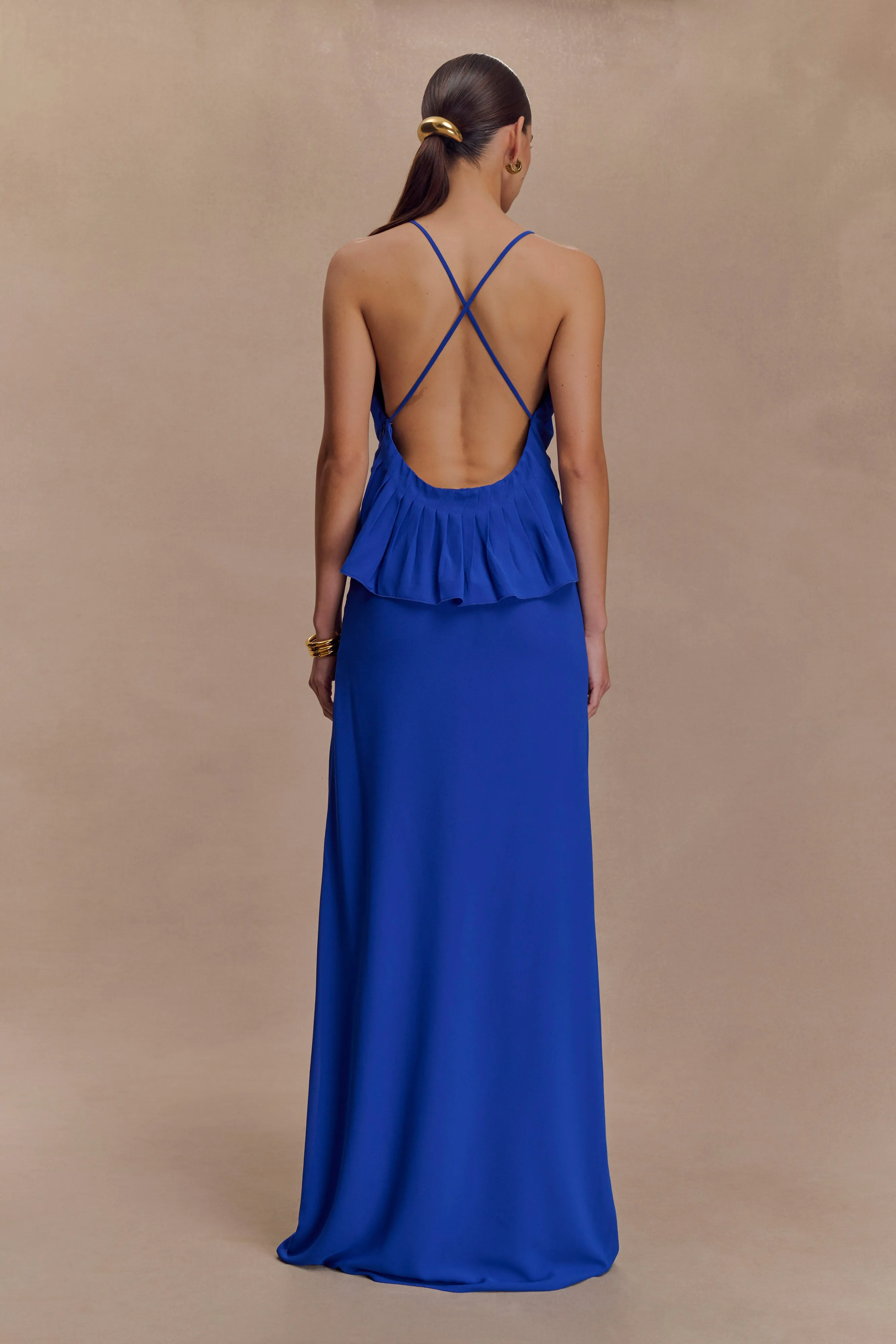 Korra Chiffon Halter Top - Cobalt Blue sold by Meshki product image thumbnail 3