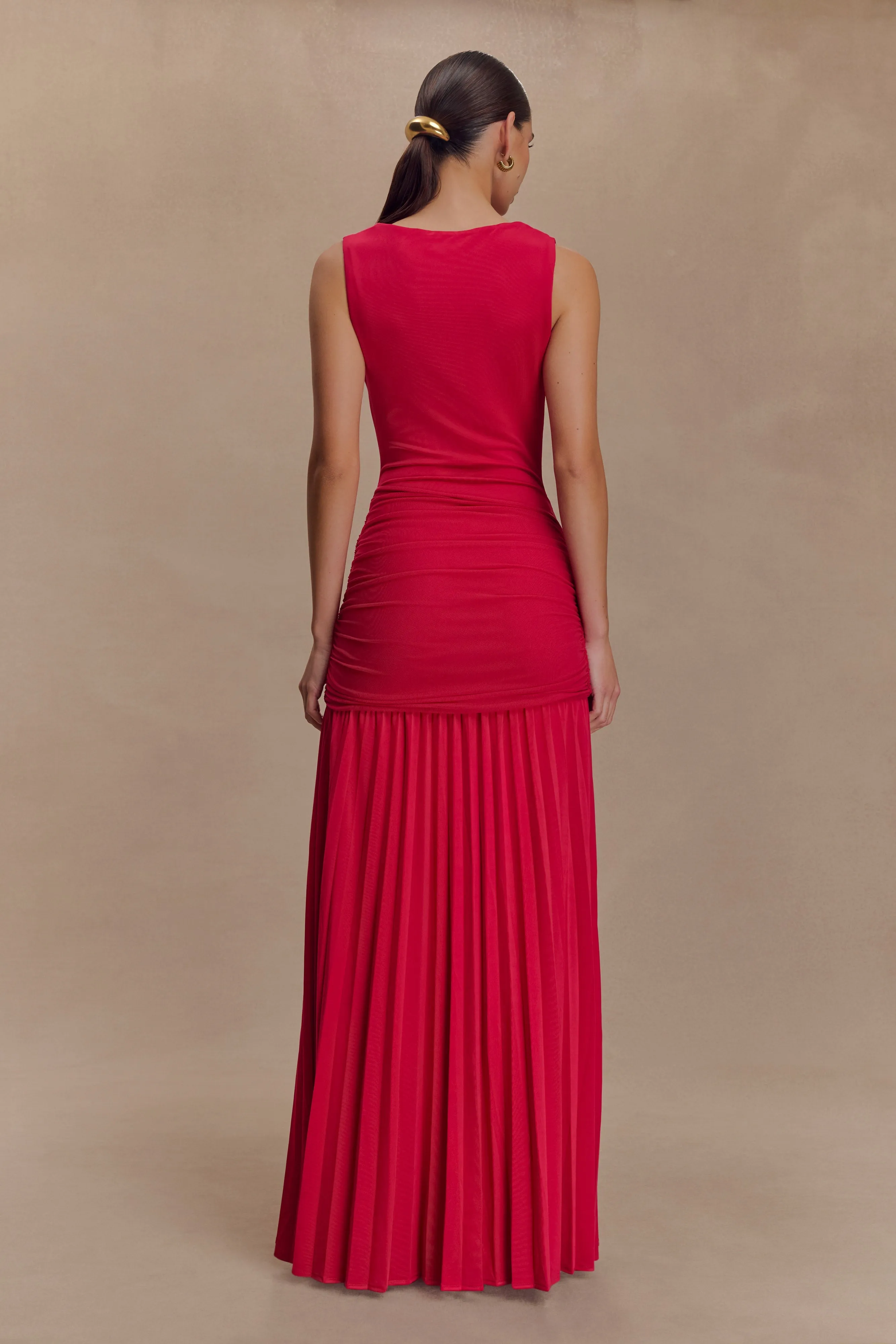 Dania Cowl Neck Slinky Maxi Dress - Fuchsia Pink | Parallel