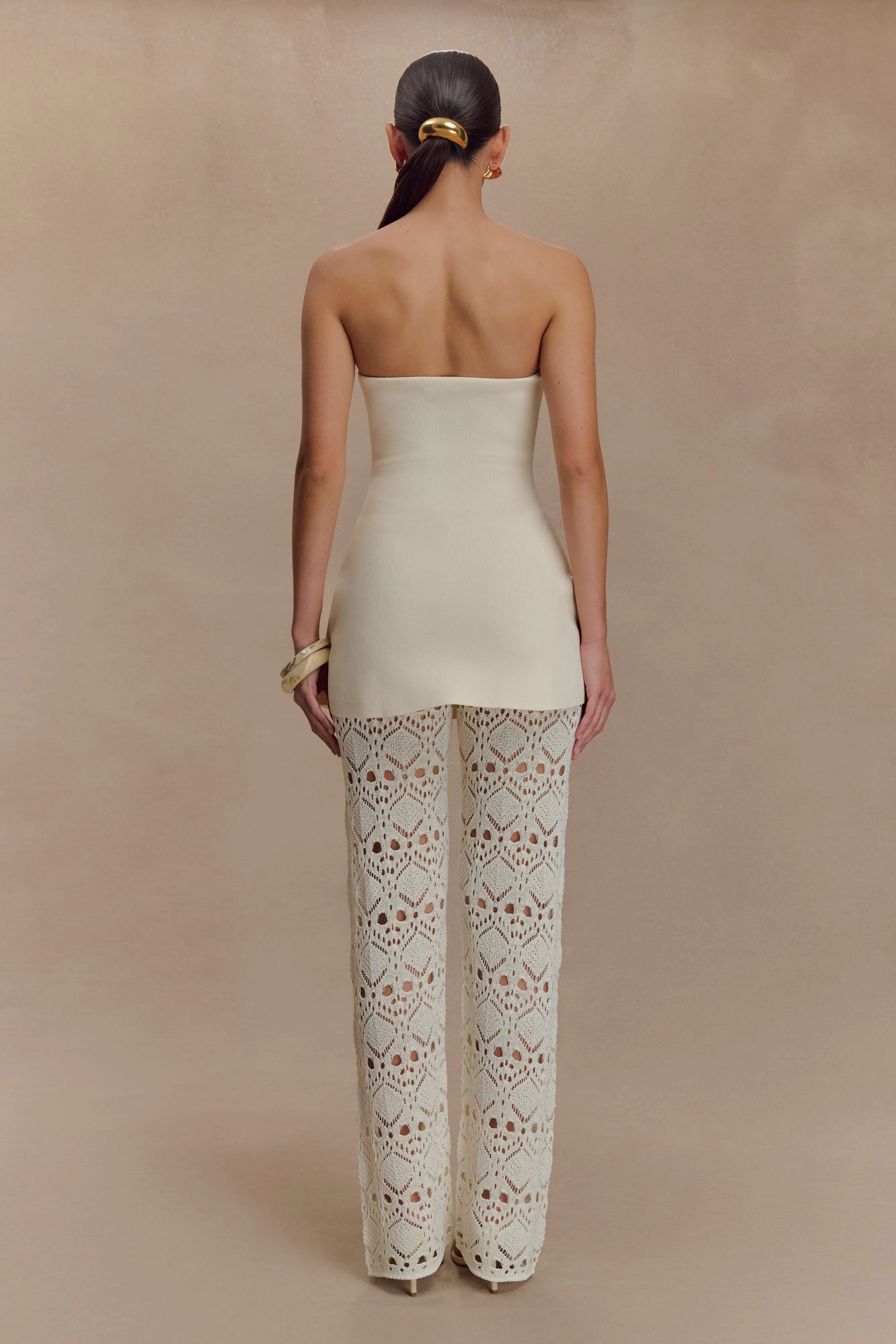 Trena Crochet Knit Pants - Ivory sold by Meshki product image thumbnail 2