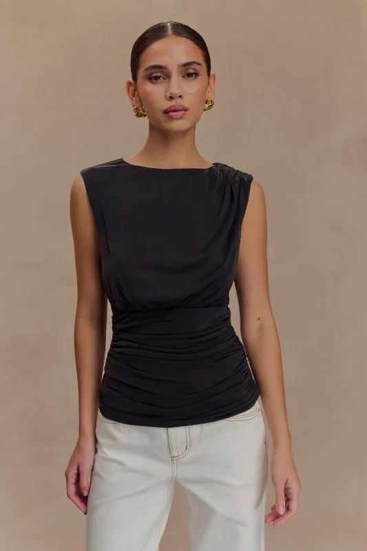 Anthony Short Sleeve Top - Black sold by Meshki