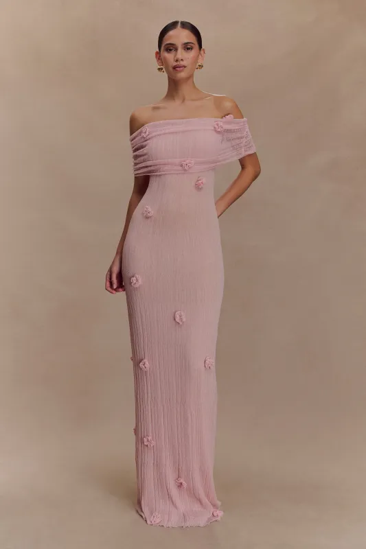 Brynn Orchid Knit Maxi Dress - Pastel Pink sold by Meshki