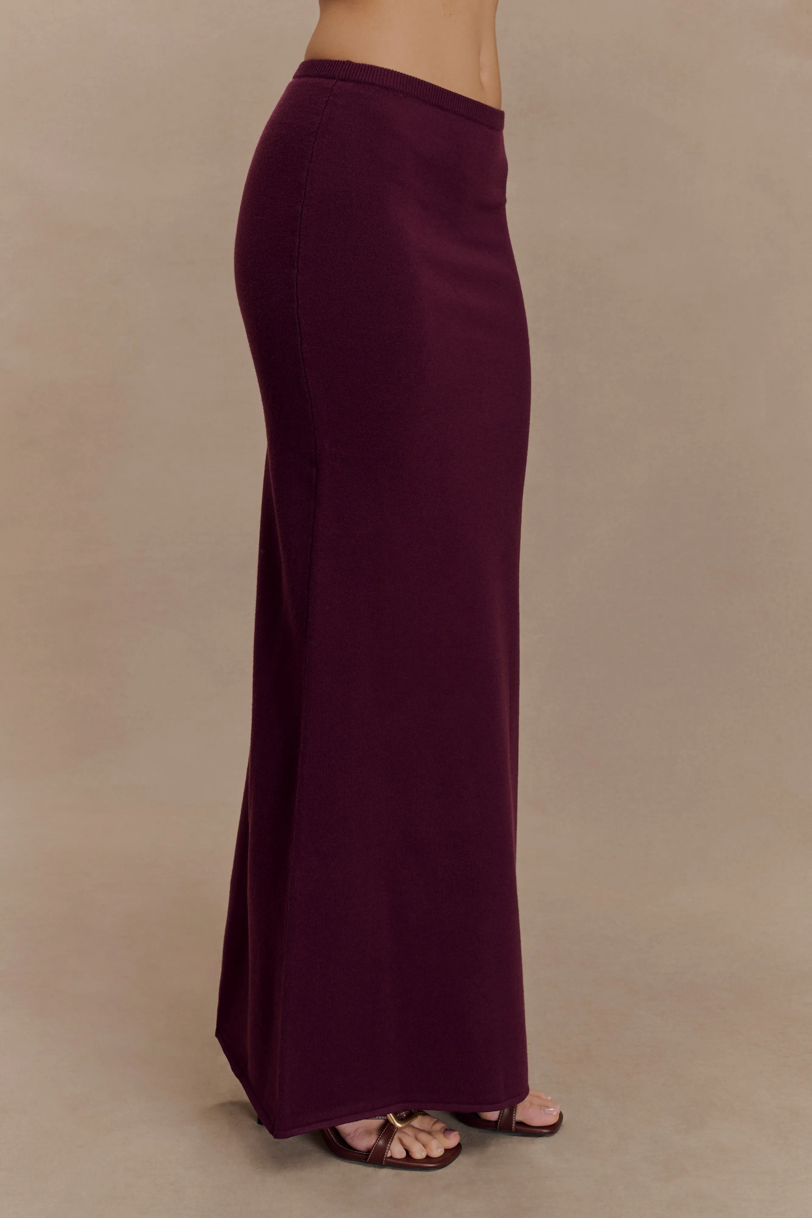 Miles Knit Maxi Skirt - Plum sold by Meshki product image thumbnail 5