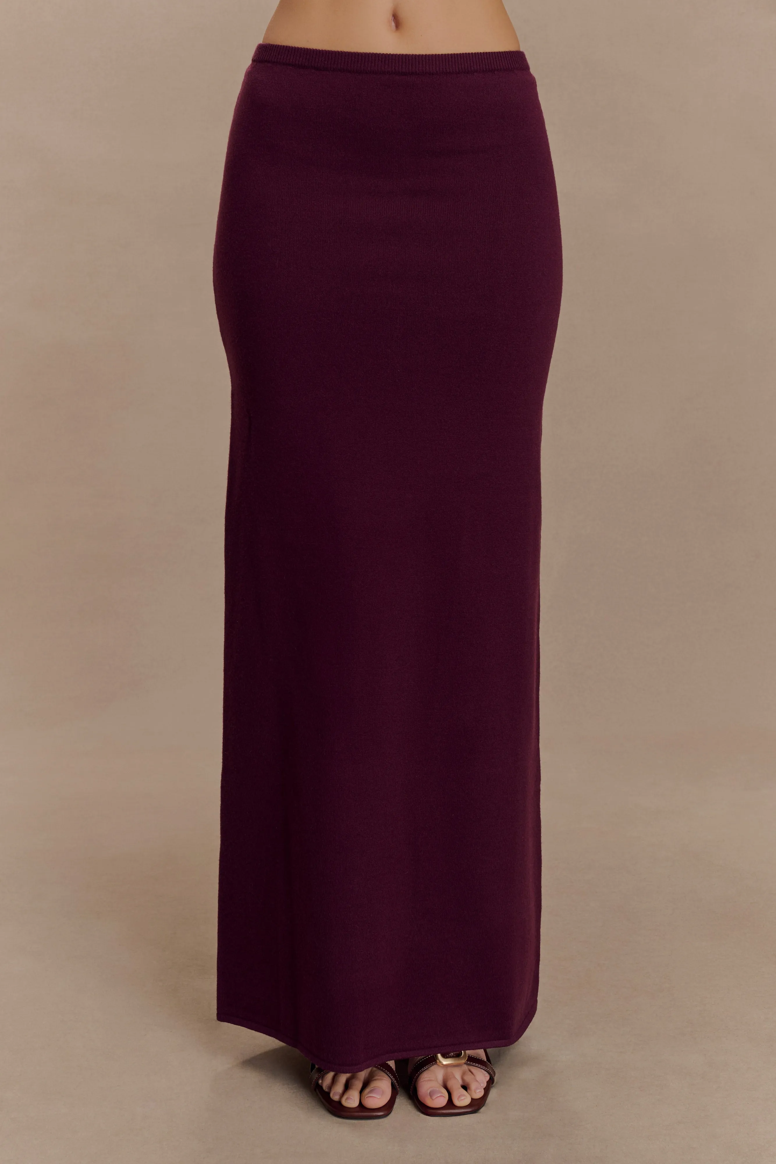 Miles Knit Maxi Skirt - Plum sold by Meshki product image thumbnail 4