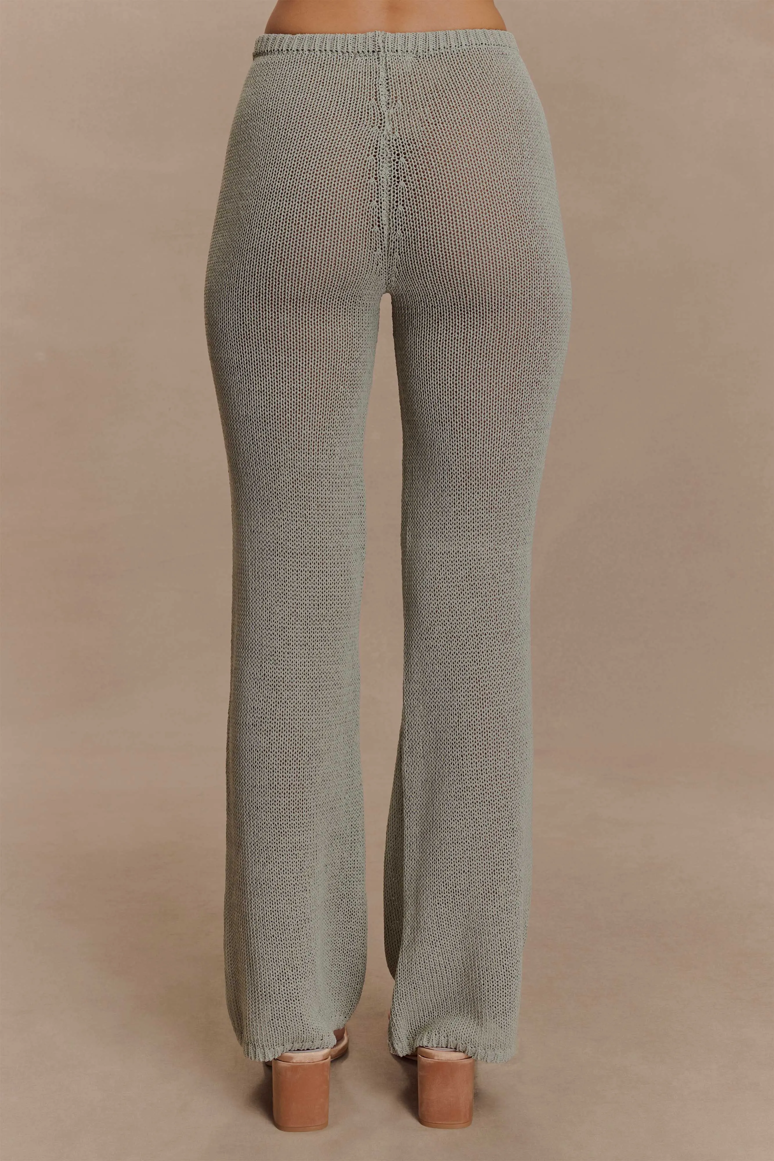 Malani Wide Leg Knit Pants - Sage sold by Meshki product image thumbnail 2