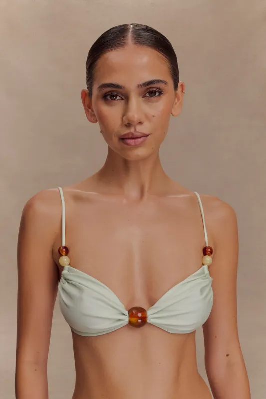 Memphis Beaded Bikini Top - Mint sold by Meshki