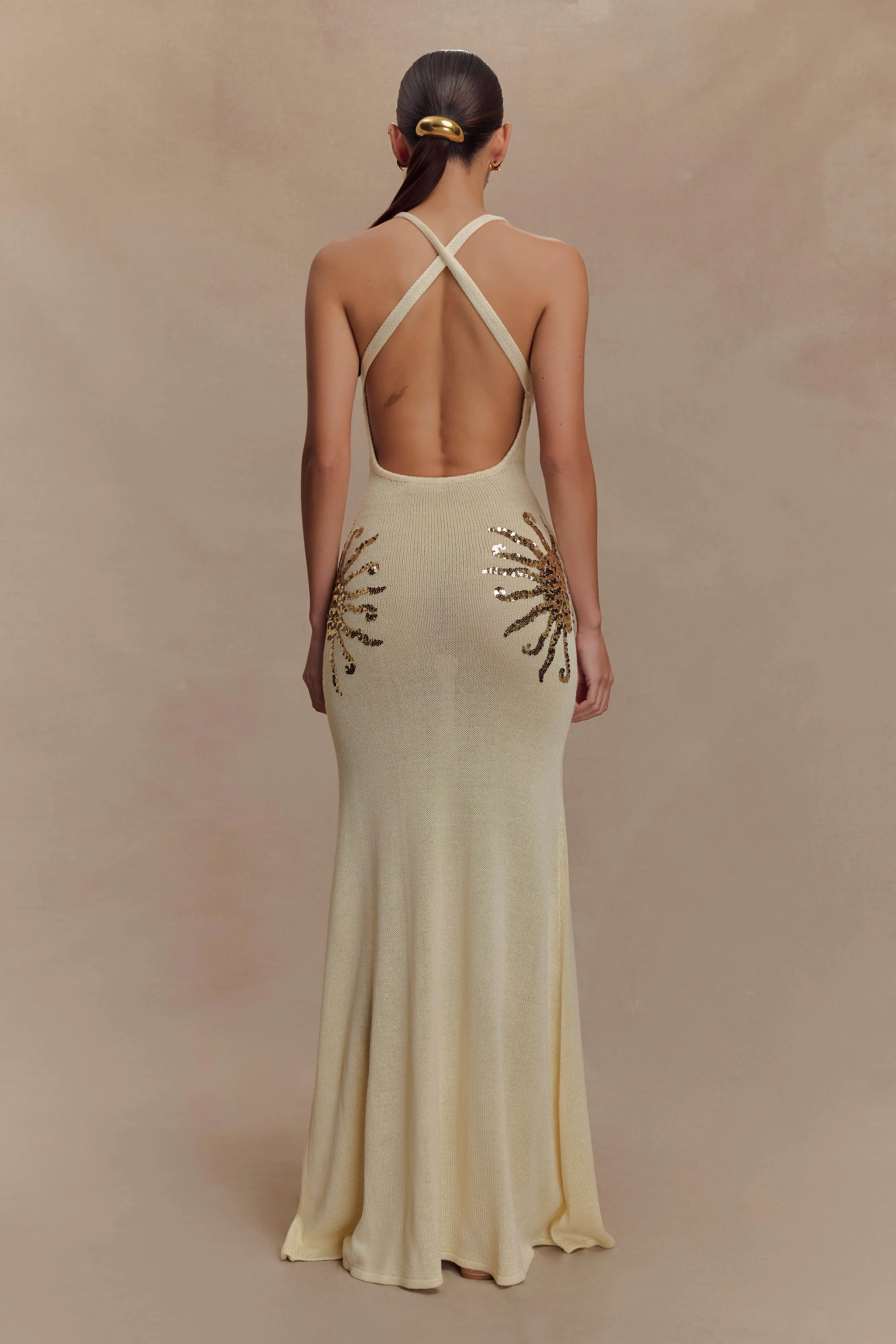 Ellington Knit Maxi Dress With Sequin - Ivory sold by Meshki product image thumbnail 2