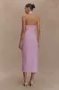 Simona Halter Neck Midi Dress - Blush Pink sold by Meshki
