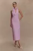 Simona Halter Neck Midi Dress - Blush Pink sold by Meshki