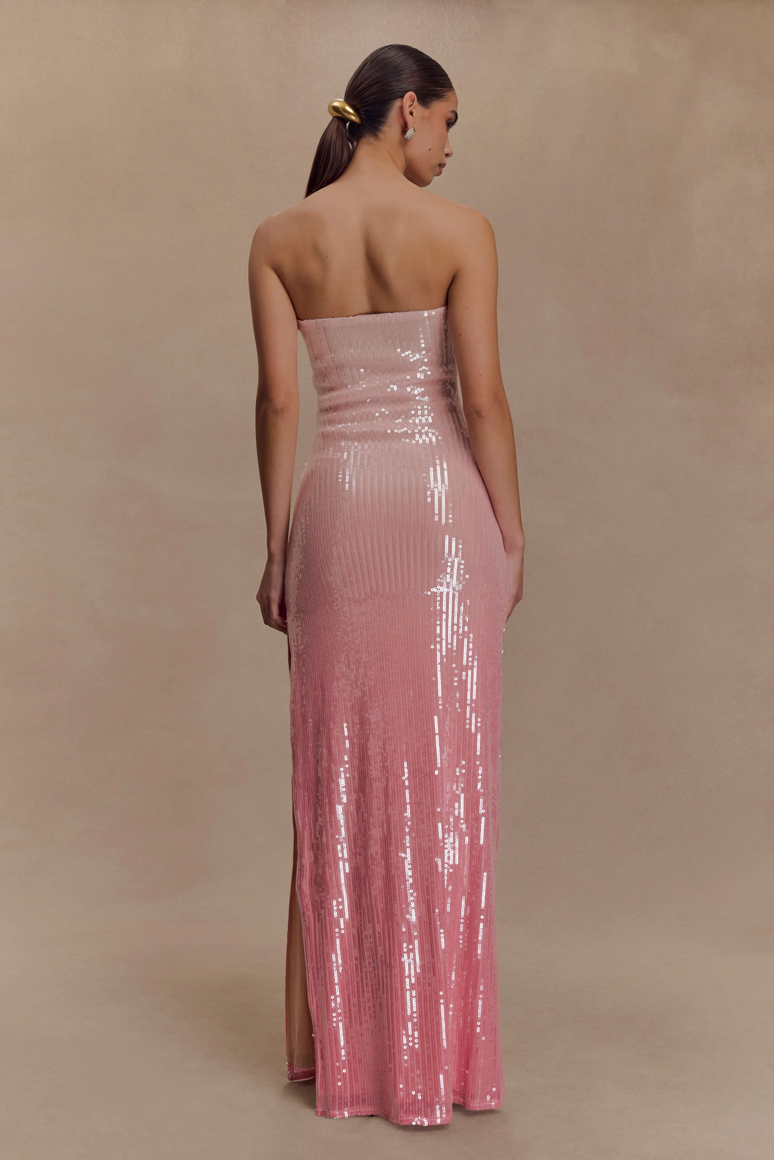 Miranda Strapless Sequin Maxi Dress - Ombre Pink sold by Meshki product image thumbnail 2