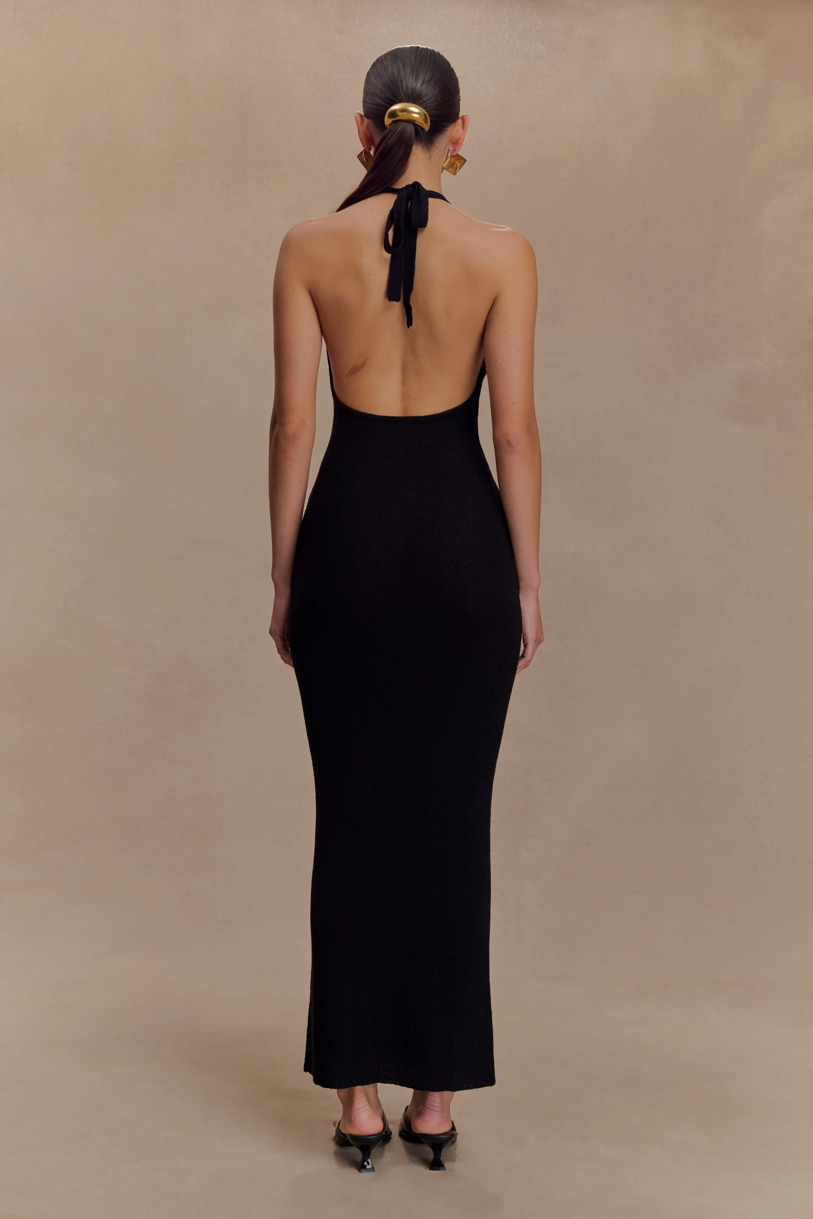 Ayella Cowl Knit Maxi Dress - Black sold by Meshki product image thumbnail 2