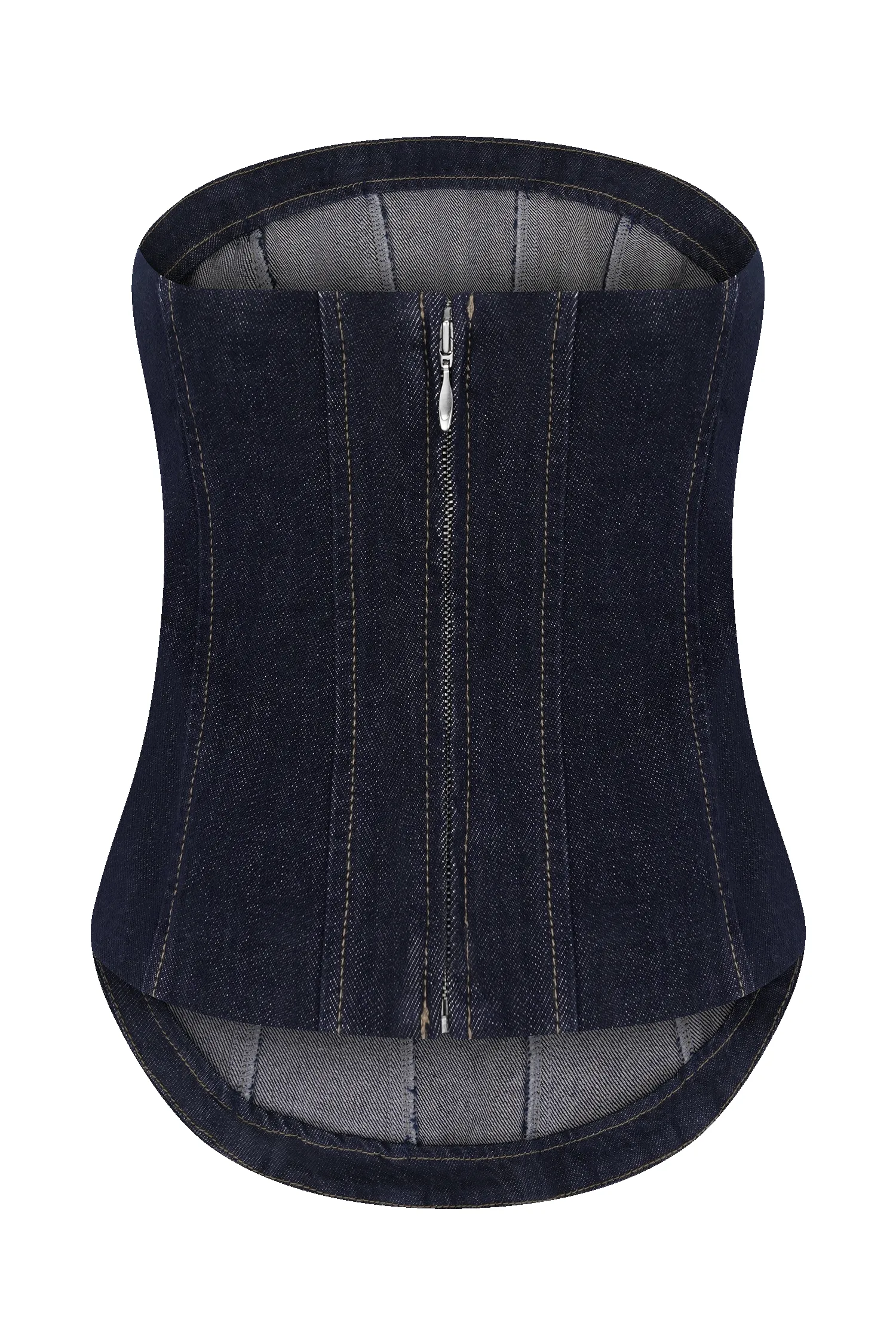Monte Strapless Denim Corset - Washed Indigo Blue sold by Meshki product image thumbnail 5