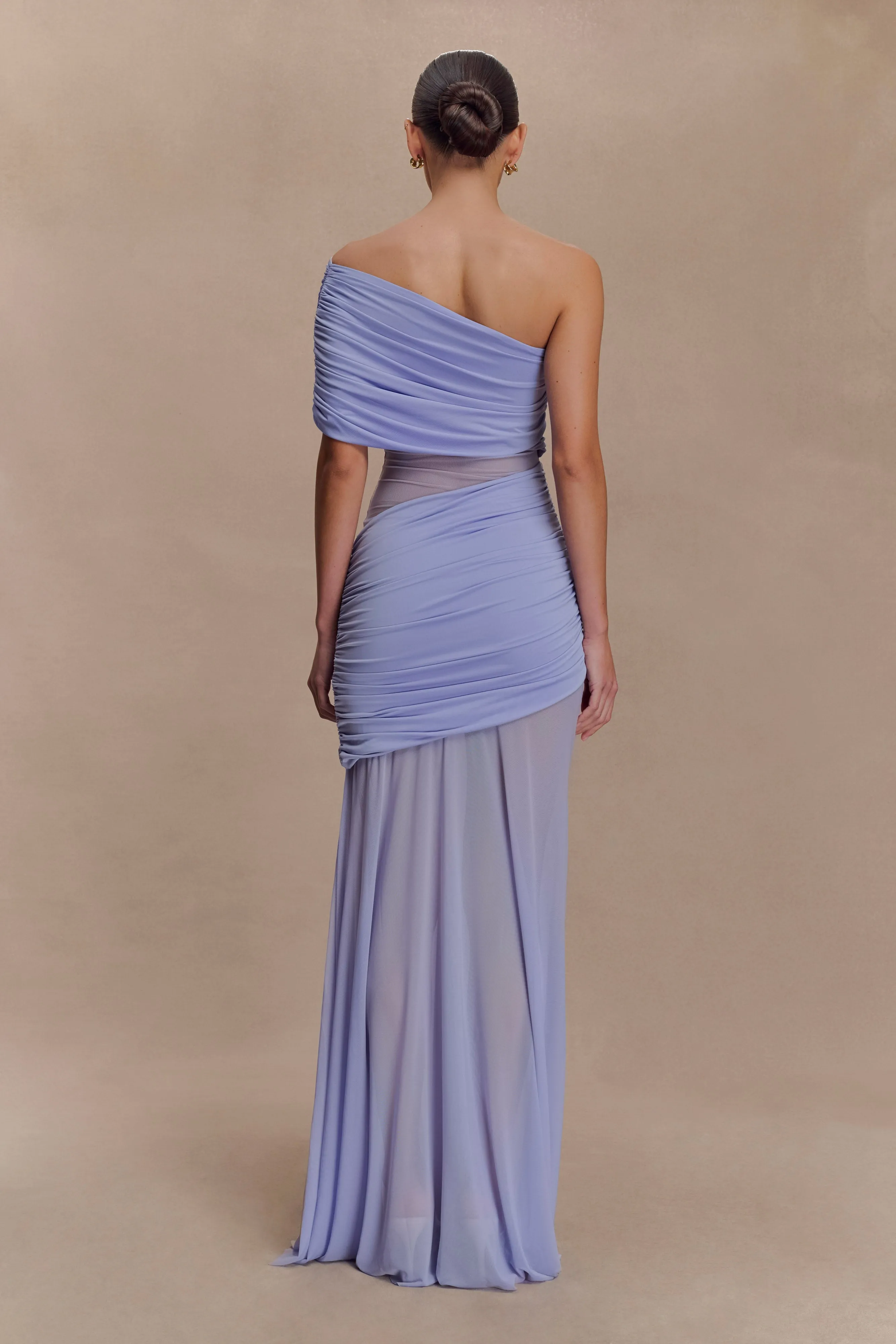 Dallas One Shoulder Mesh Maxi Dress - Lavender sold by Meshki product image thumbnail 2