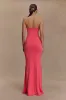 Madison Strapless Slinky Maxi Dress - Coral sold by Meshki