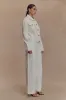 Kirra Cinched Denim Jacket - White sold by Meshki