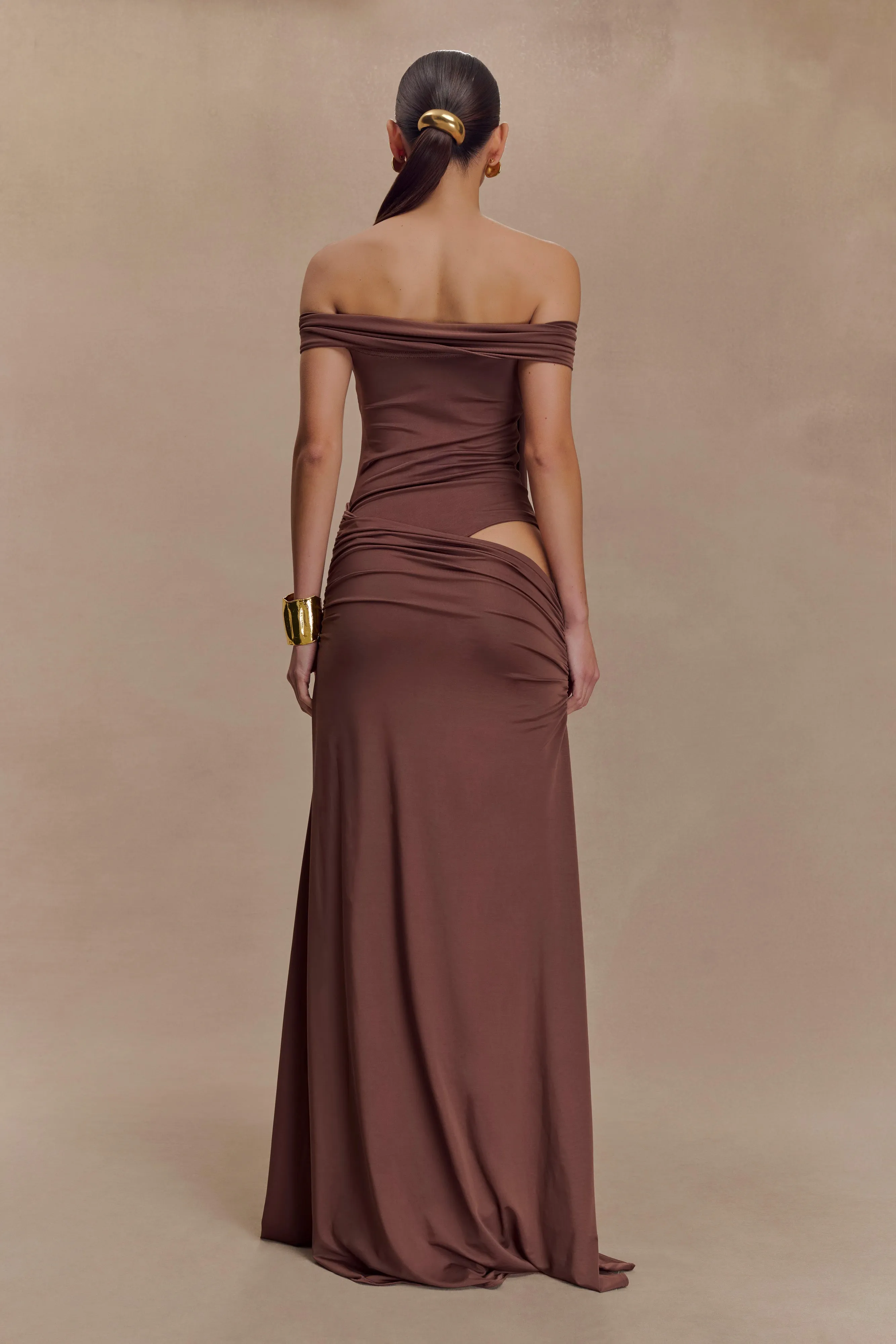 Oliver Slinky Maxi Dress - Chocolate sold by Meshki product image thumbnail 2