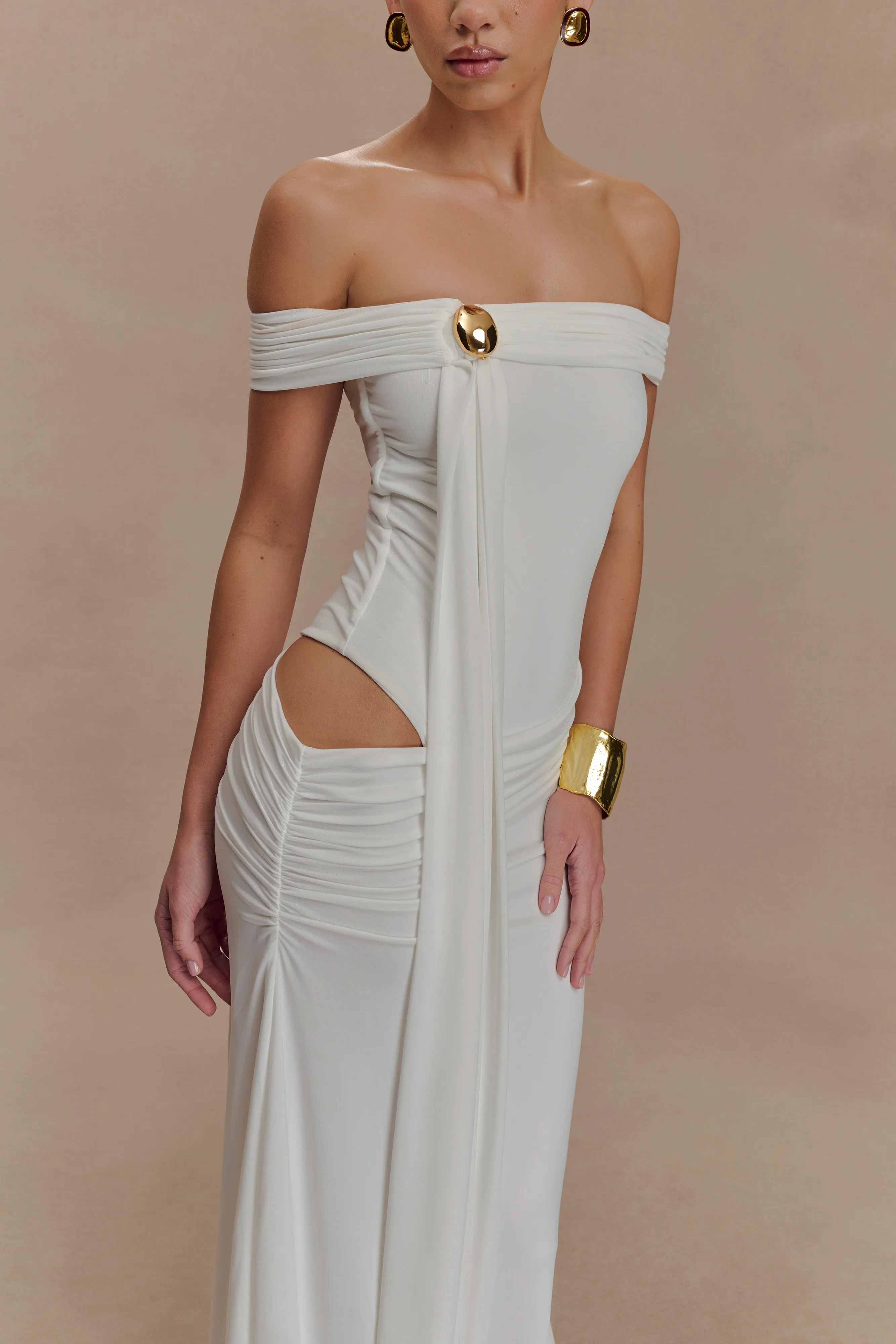 Oliver Slinky Maxi Dress - White sold by Meshki product image thumbnail 3